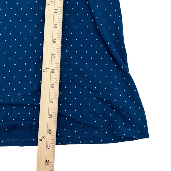 J.Jill Wearever Collection Blue Polka Dot V-Neck Short Sleeve Top XL Rayon/Spand - Picture 6 of 7